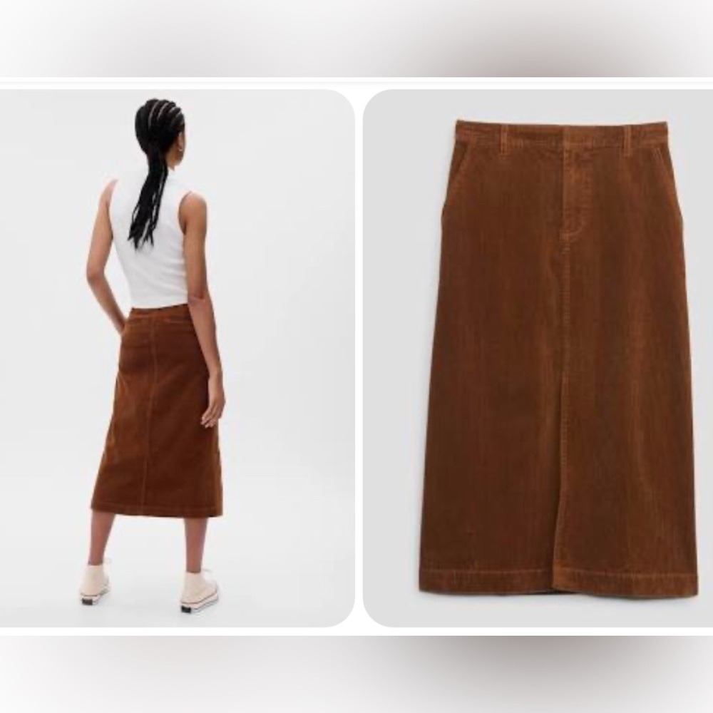 Gap Corduroy midi with front slit - Picture 2 of 8